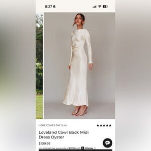 Selfie Leslie Loveland Cowl Back Midi Dress Oyster M bridal
